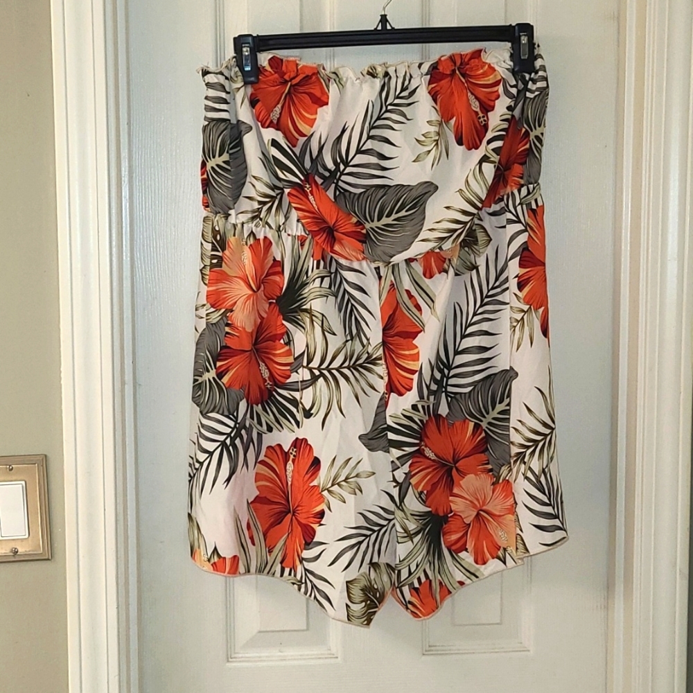 White, orange and green romper